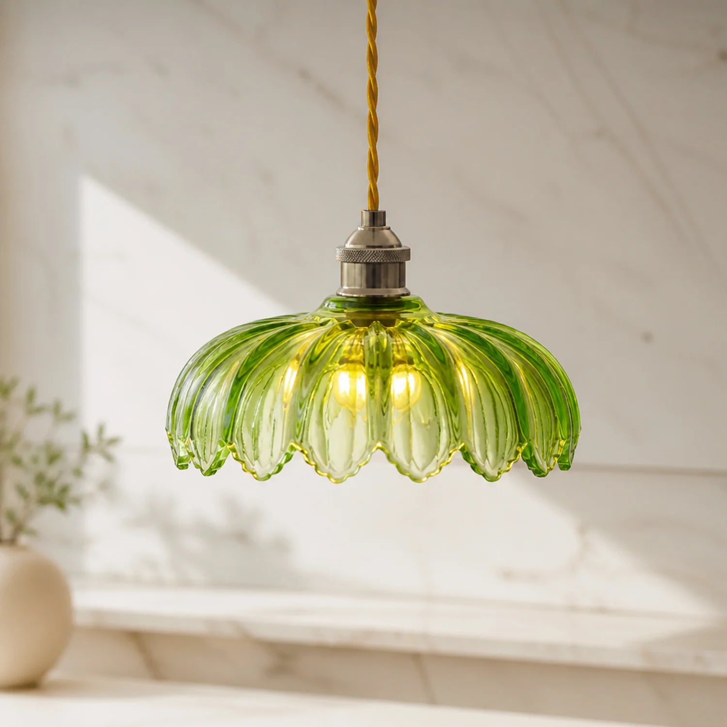 Typhon Retro Pastoral Glass Flower Pendant Light | LuciaLiving
