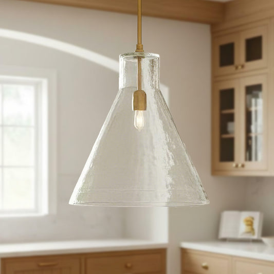 Ursa Hammered Glass Cone Pendant Light
