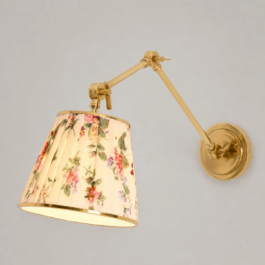 Ursula Vintage Ruched Printed Adjustable Wall Sconce