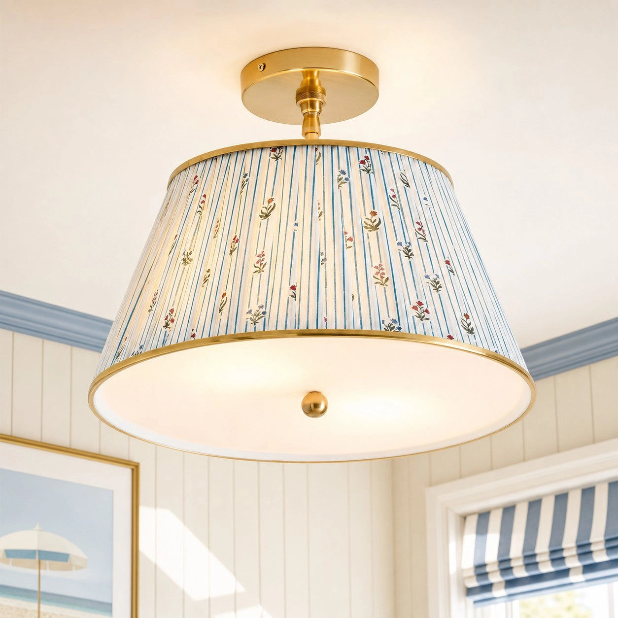 Ursula Vintage Country Brass Printed Pleated Ceiling Lamp (15).webp__PID:bcc70866-7815-45be-9ee0-5a7c821da778