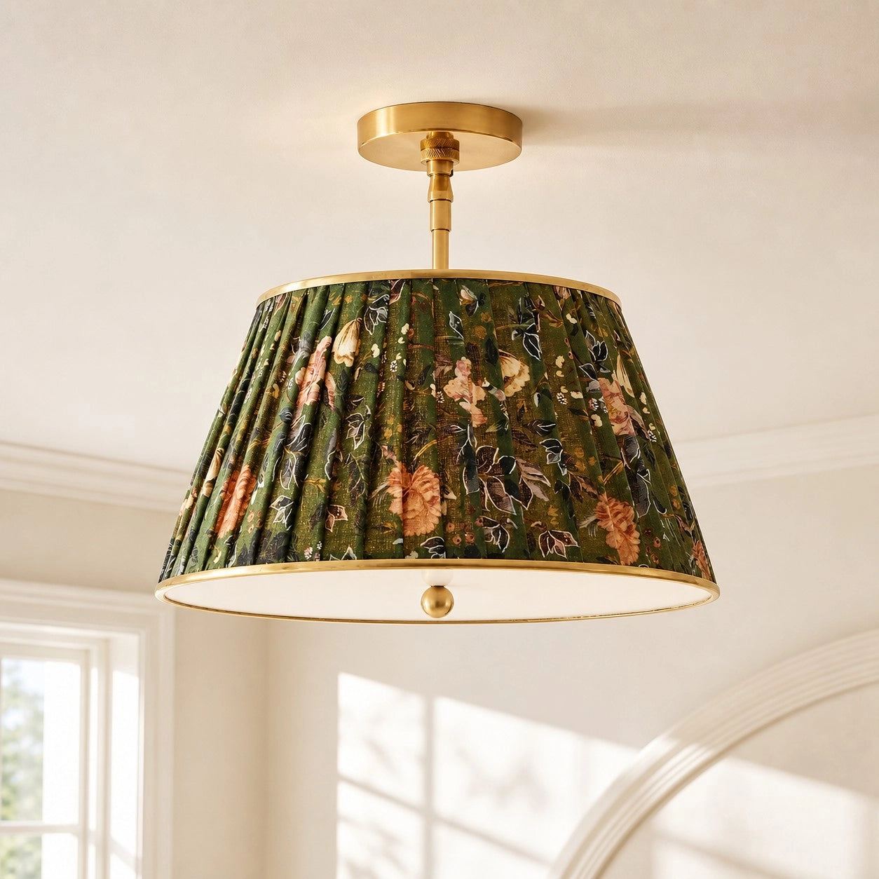 Ursula Vintage Country Brass Printed Pleated Ceiling Lamp (25).webp__PID:5a7c821d-a778-4e2b-a0e8-04881e886fd5