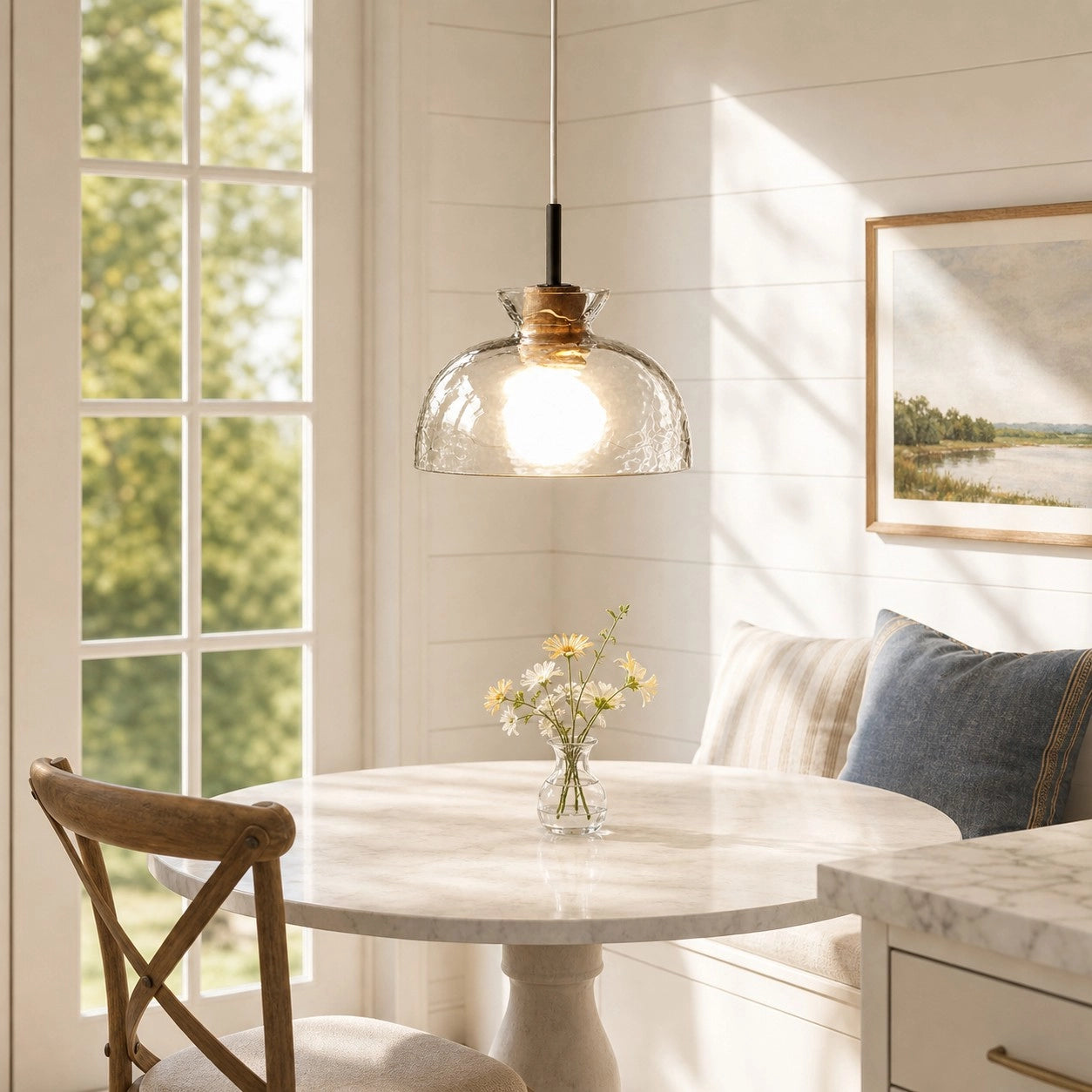 Vale Farmhouse Hammered Glass Dome Pendant Light 2 (20).webp__PID:27b3e33e-8eed-4f23-a972-97de0761819d