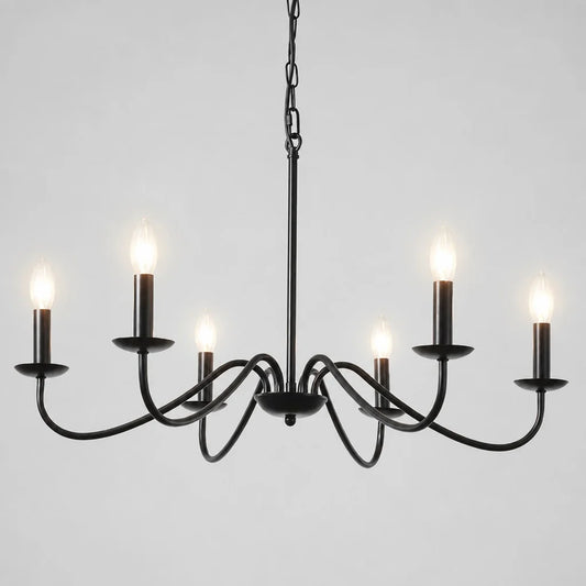 Valo Farmhouse 6-Light Candle Style Metal Chandelier