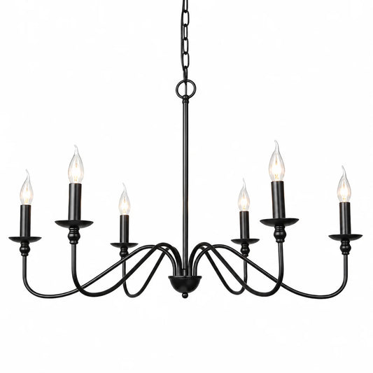 Valo Farmhouse 6-Light Candle Style Metal Chandelier