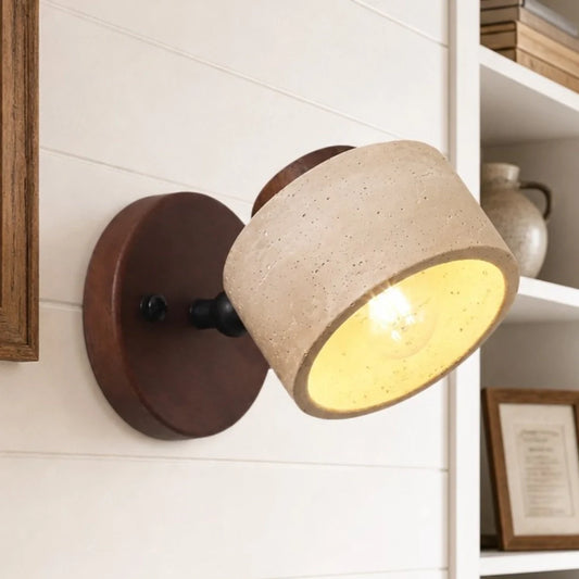 Maris Adjustable Travertine Wood Wall Sconce