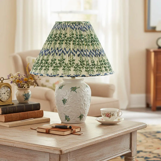 Verae Country Plant Printed Pleated Fabric Lamp Shade