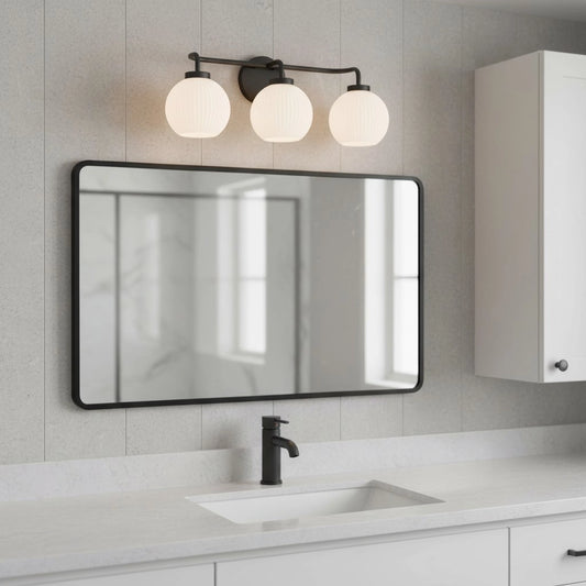 Vero Minimalist 3-Light Milk Glass Wall Sconce