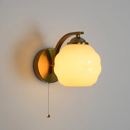Vintage Bauhaus Milk Glass Wall Sconce
