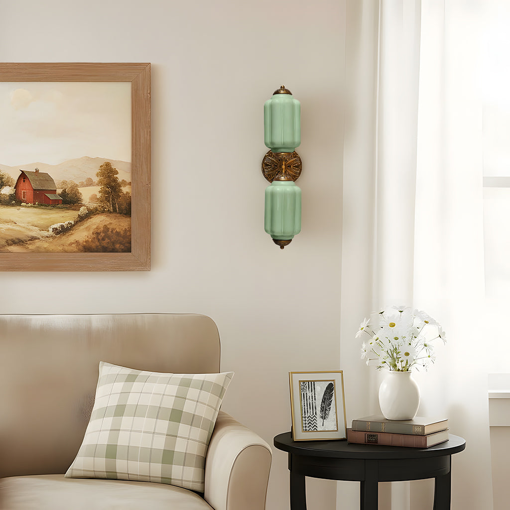 Vintage Art Deco Milk Glass Eloise Vanity Light Fixture