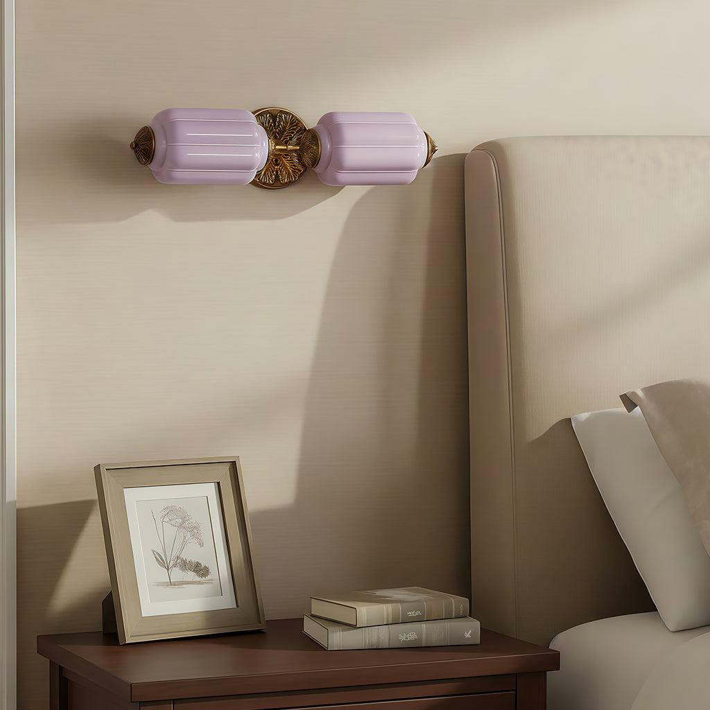 Vintage Art Deco Milk Glass Eloise Vanity Light Fixture