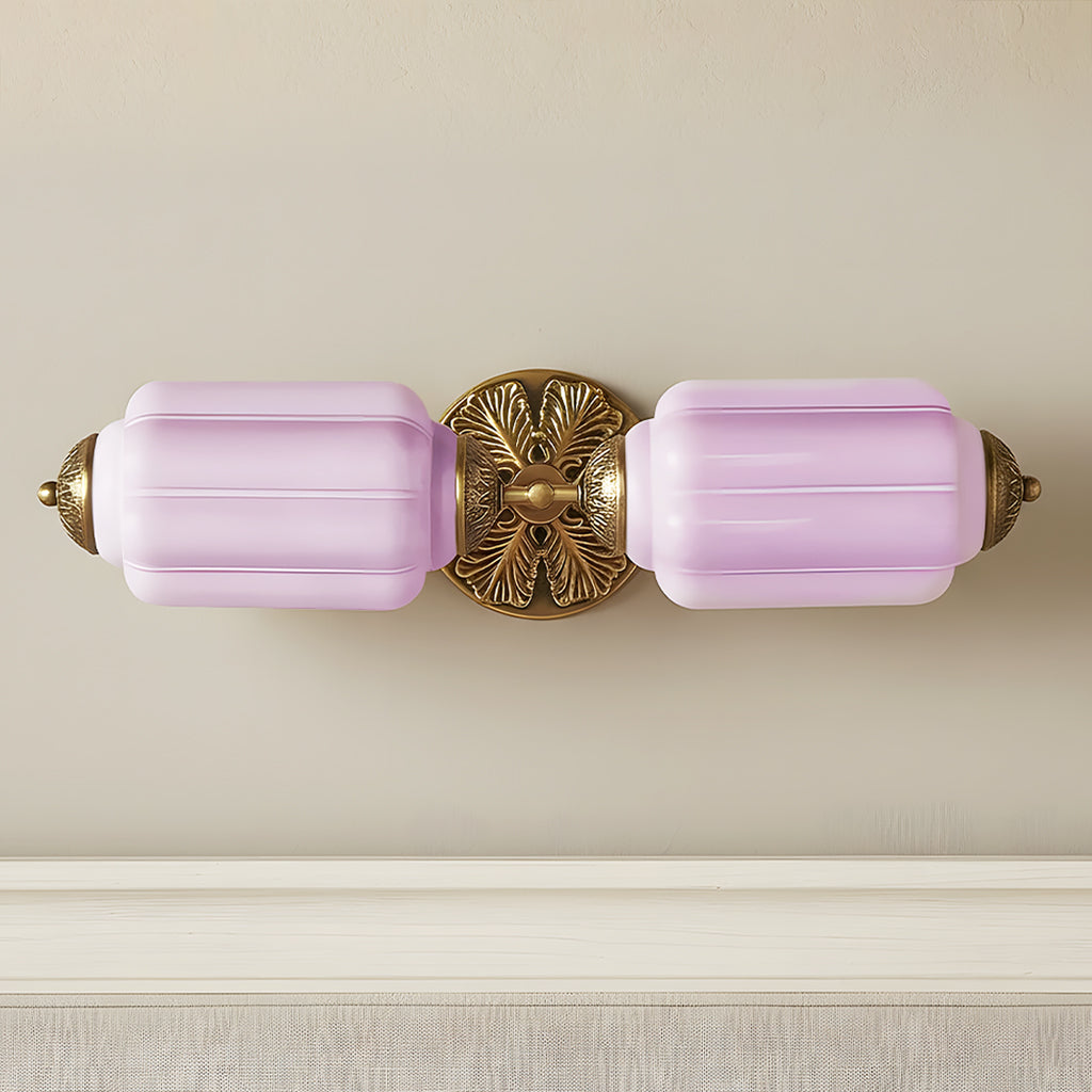 Vintage Art Deco Milk Glass Eloise Vanity Light Fixture