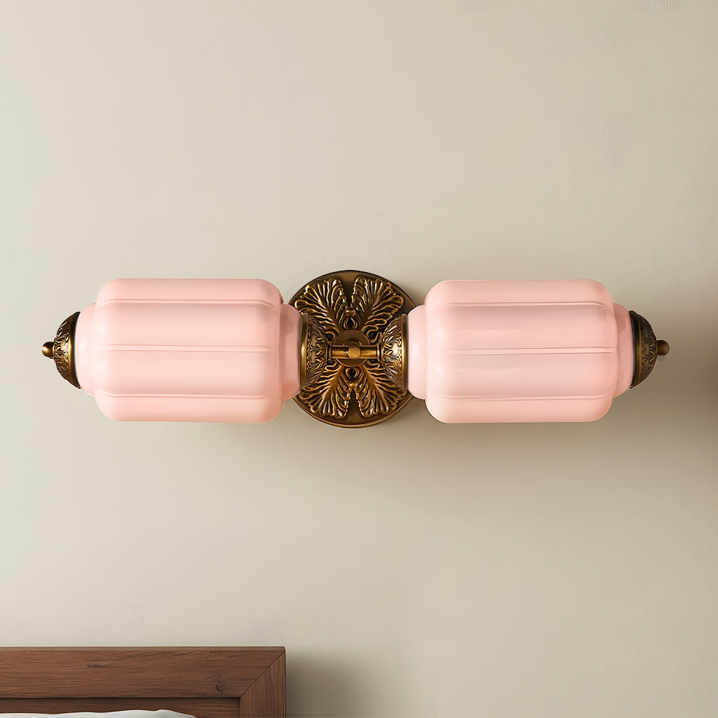 Vintage Art Deco Milk Glass Eloise Vanity Light Fixture