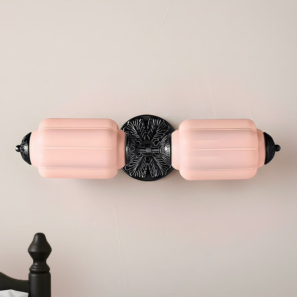 Vintage Art Deco Milk Glass Eloise Vanity Light Fixture