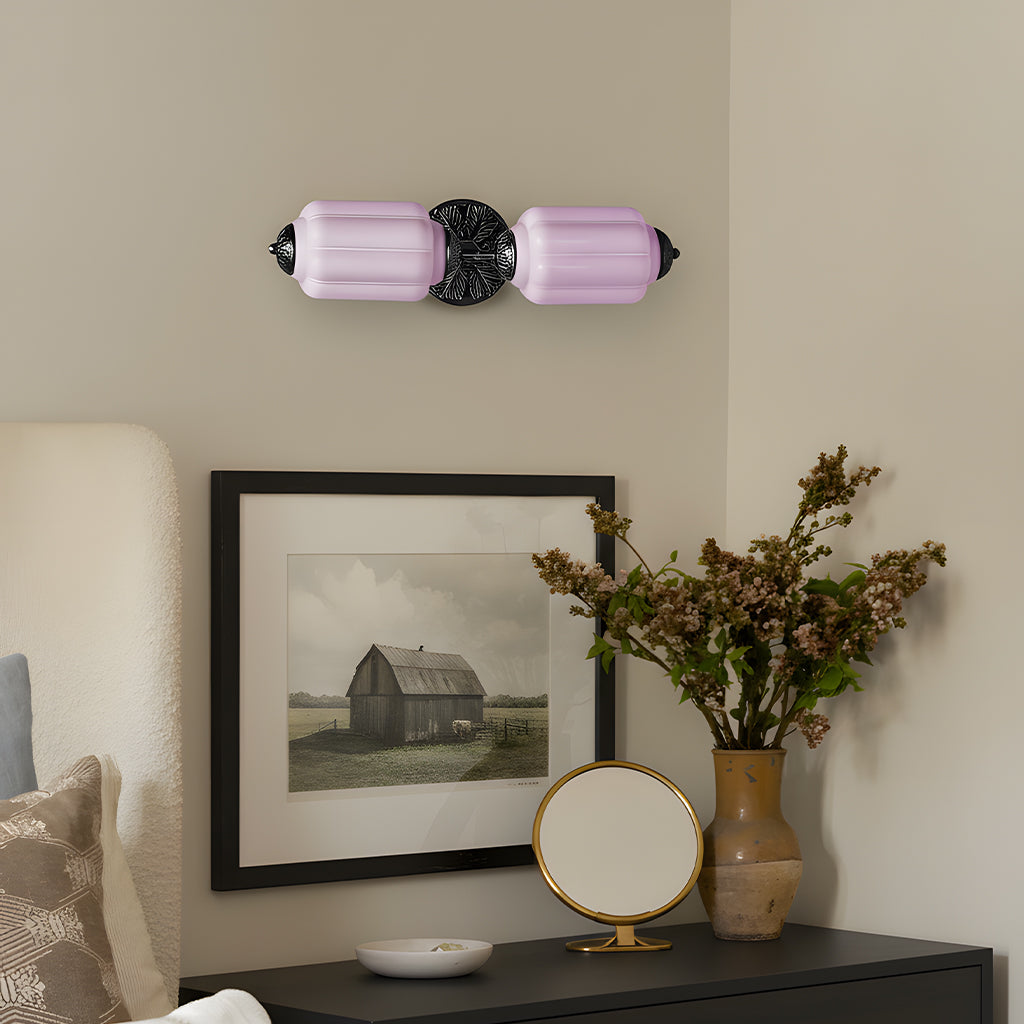 Vintage Art Deco Milk Glass Eloise Vanity Light Fixture