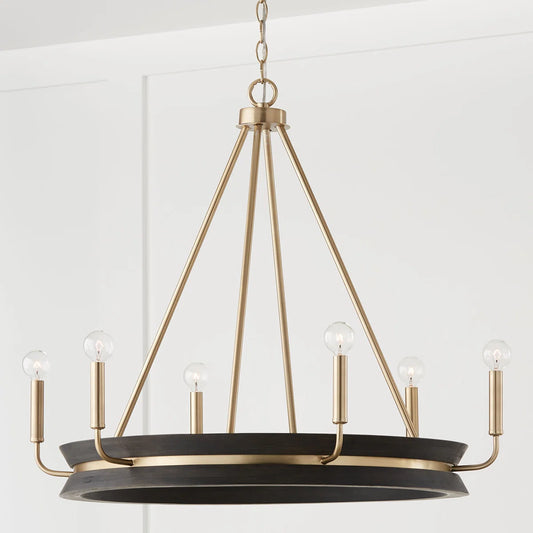 Virelle Modern 6-Light Wagon Wheel Chandelier