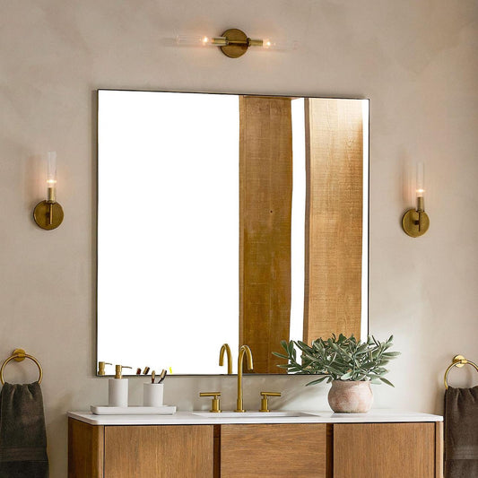 Vireo Farmhouse Cooper Ribbed Glass Tube Sconce