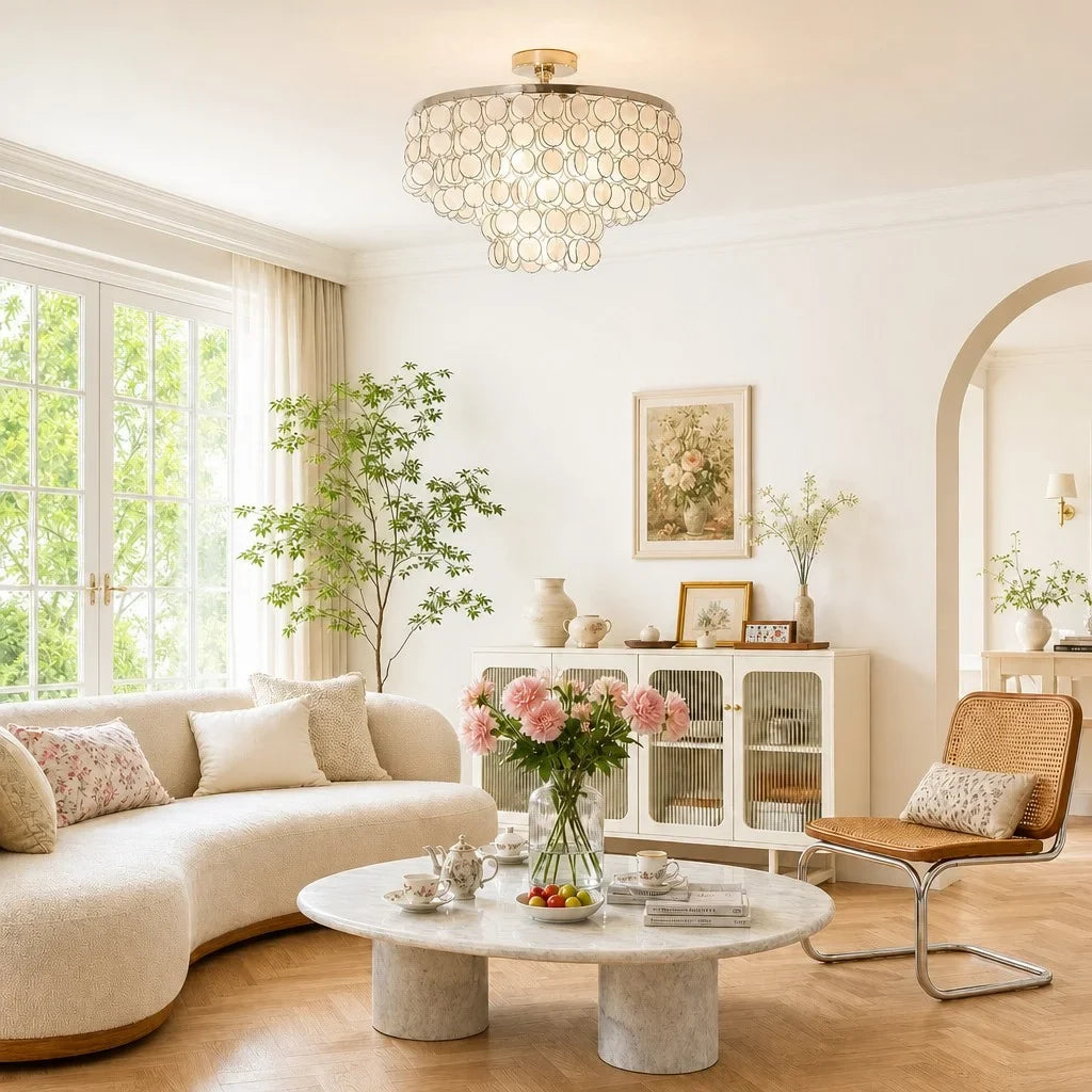 Vorenis Modern Layered Round Capiz Shell Ceiling Light7.webp__PID:2f187ca8-b004-49c4-8802-dcfb63954a94