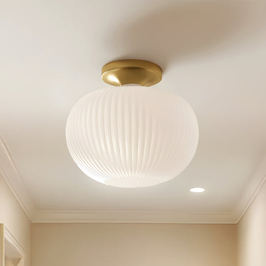 Wesley Modern Organic Milk Glass Ceiling Light