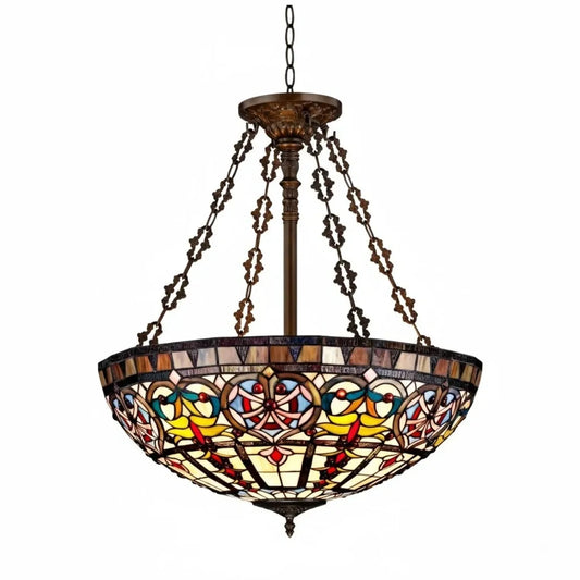 Willa Vintage Tiffany Glass Bowl Pendant Light