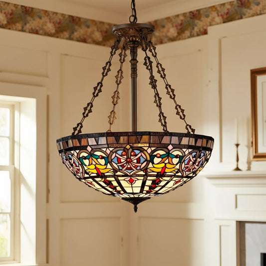 Willa Vintage Tiffany Glas-Pendelleuchte 