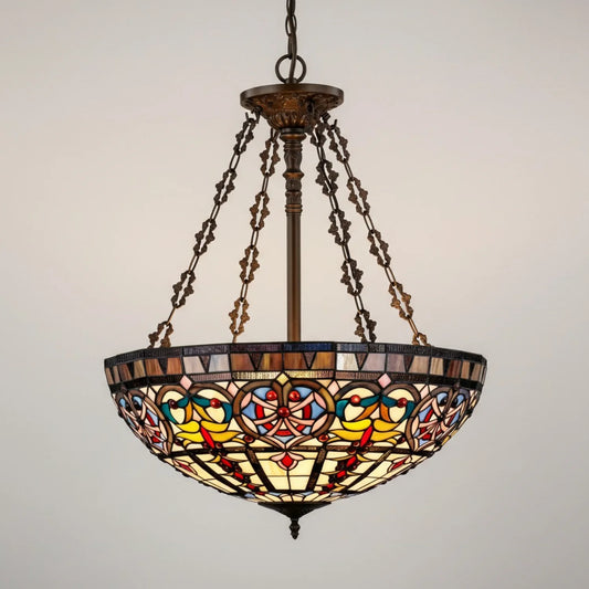 Willa Vintage Tiffany Glass Bowl Pendant Light