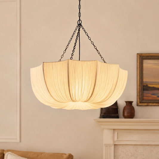 Willy Vintage Linnen Stof Kom Hanglamp