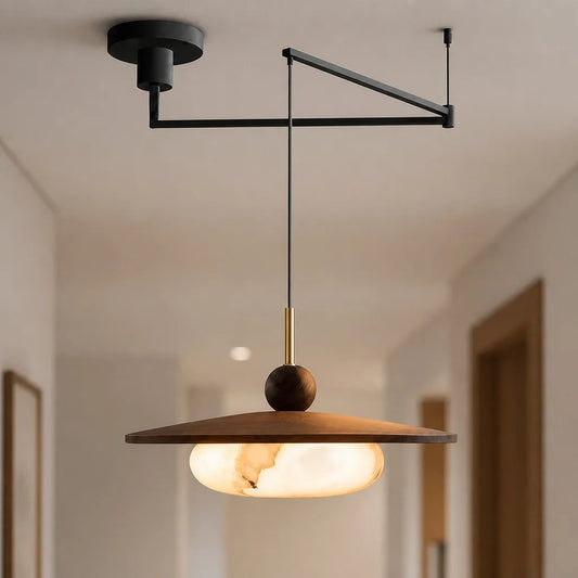 Windsor Modern Adjustable Alabaster Pendant Light