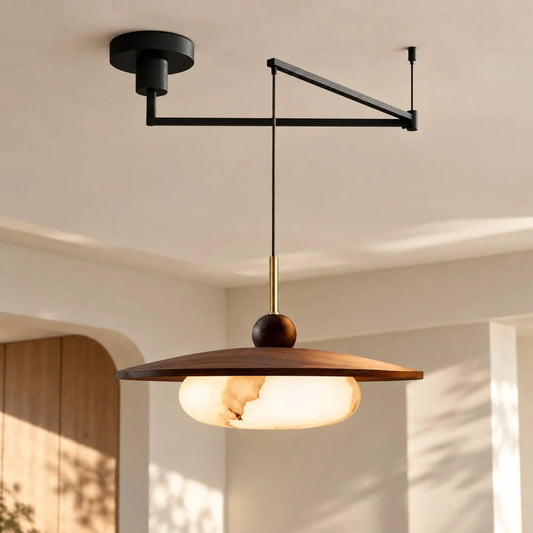 Windsor Modern Adjustable Alabaster Pendant Light