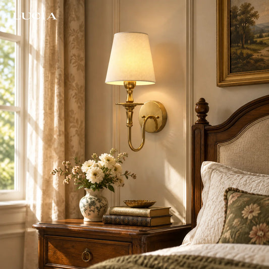 Xanthe Retro Classic Gold Curving Arm Wall Sconce