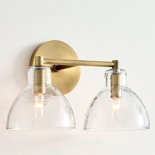 Xeno Antique Brass Recycled Glass Wall Sconce