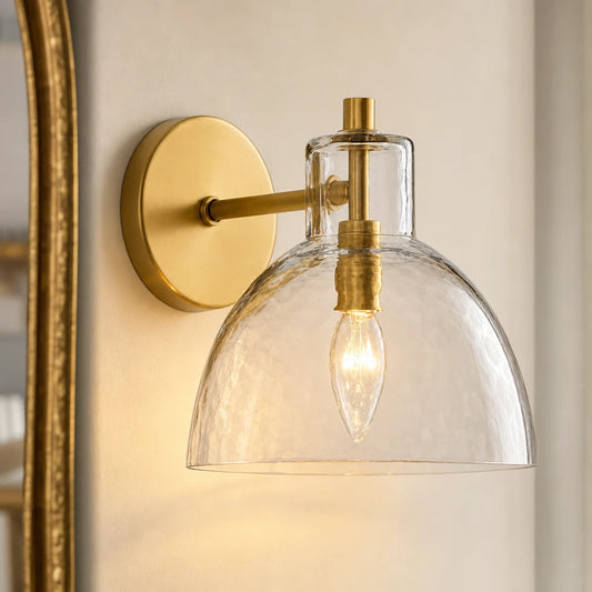 Xeno Antique Brass Recycled Glass Wall Sconce