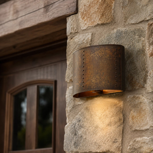 Applique murale industrielle Zephyrus en bronze rustique 