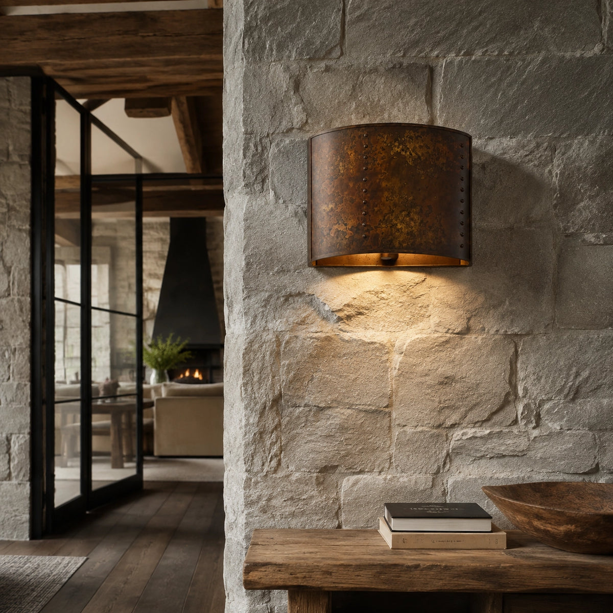 Zephyrus Rustic Bronze Industrial Wall Sconce | LuciaLiving Zephyrus Rustic Bronze Industrial Wall Sconce | LuciaLiving