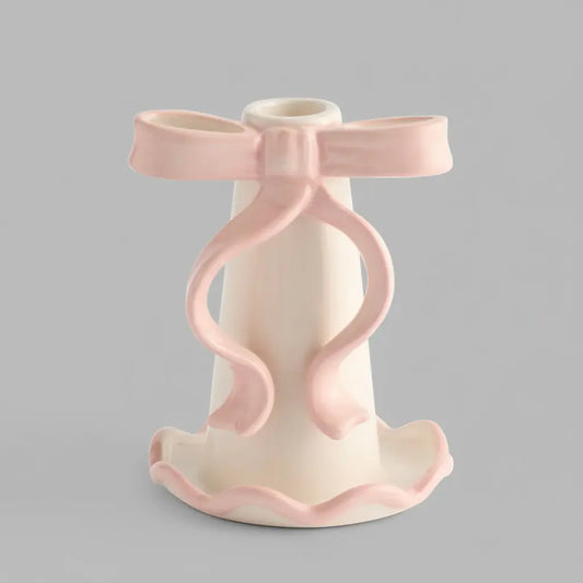 Zorya Modern Country Bow Ceramic Candle Holder