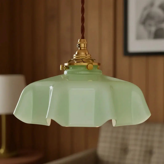 Zylen Vintage Cream Flower Glass Pendant Light