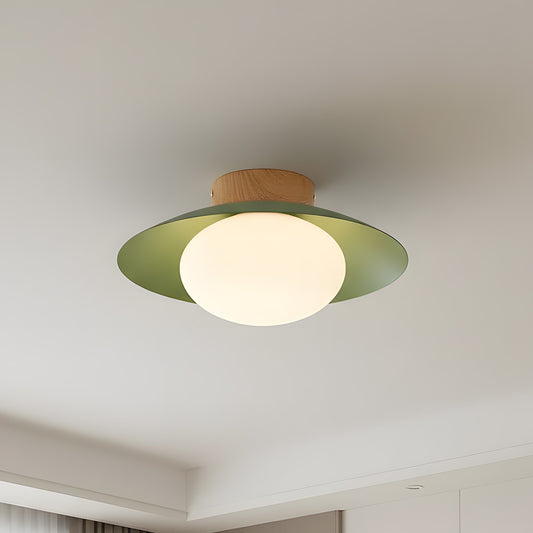 Cymo Minimalist LED Round Metal and Glass Ceiling Light