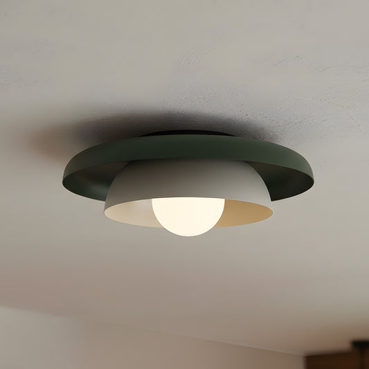 Neso Modern Minimalist Metal Saucer Flush Mount Ceiling Light
