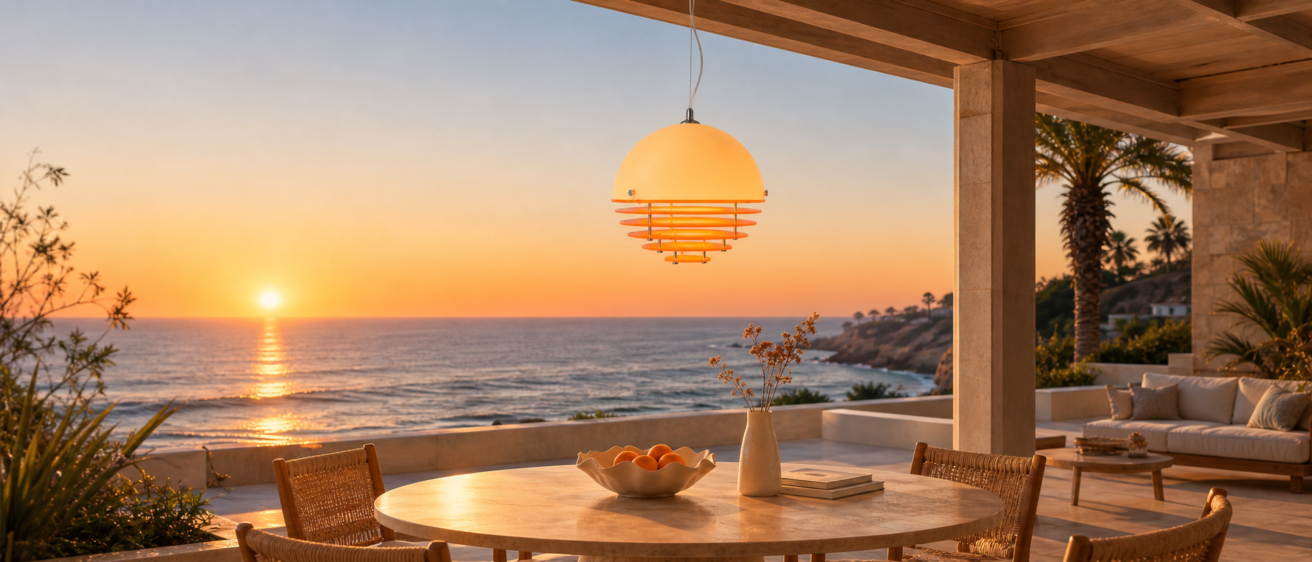 Bright outdoor terrace