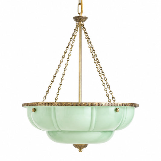 Lumi Vintage Milk Glass Scallop Eloise Pendant Light