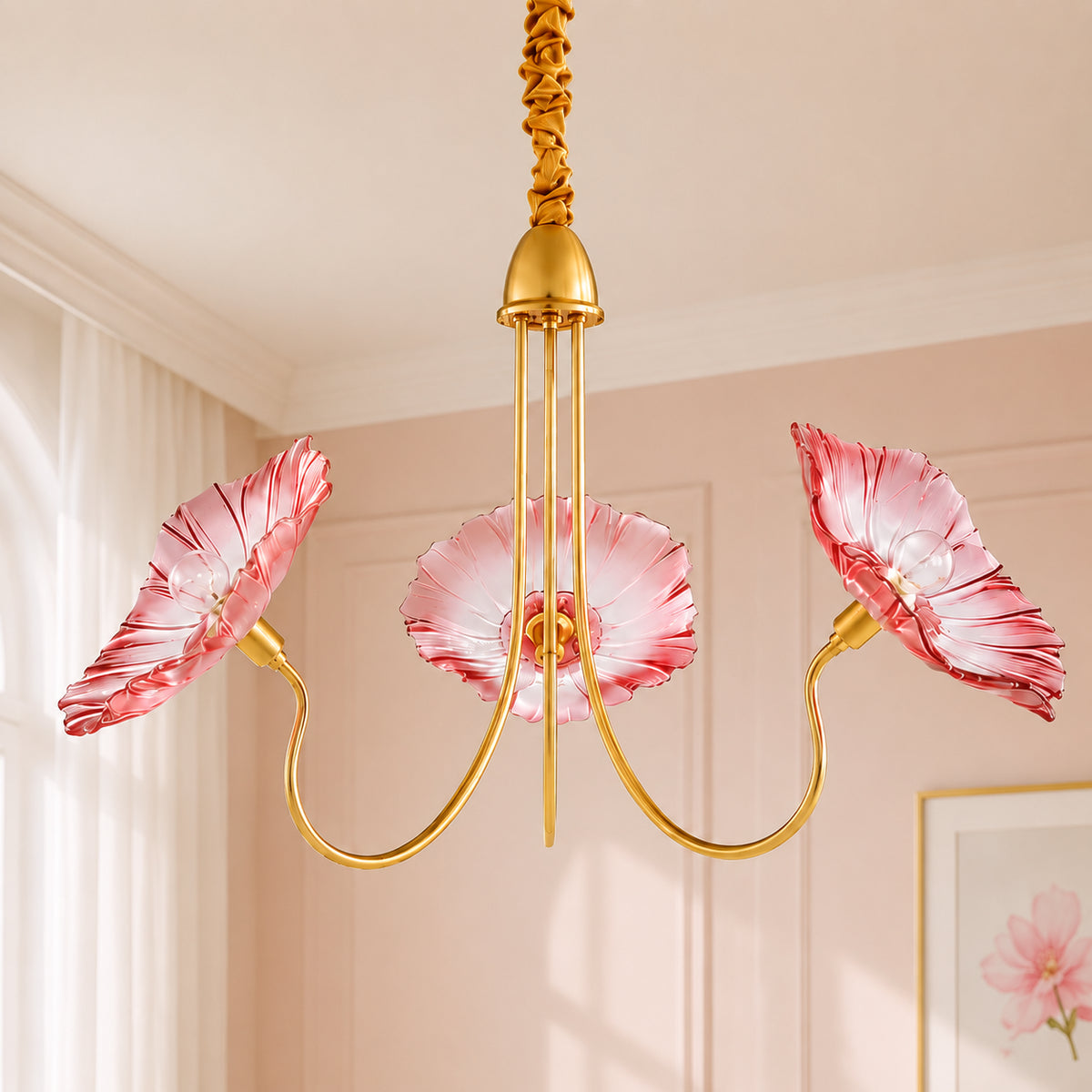 Fiorenza Vintage Ribbed Art Glass Flower Chandelier | Lucia Living