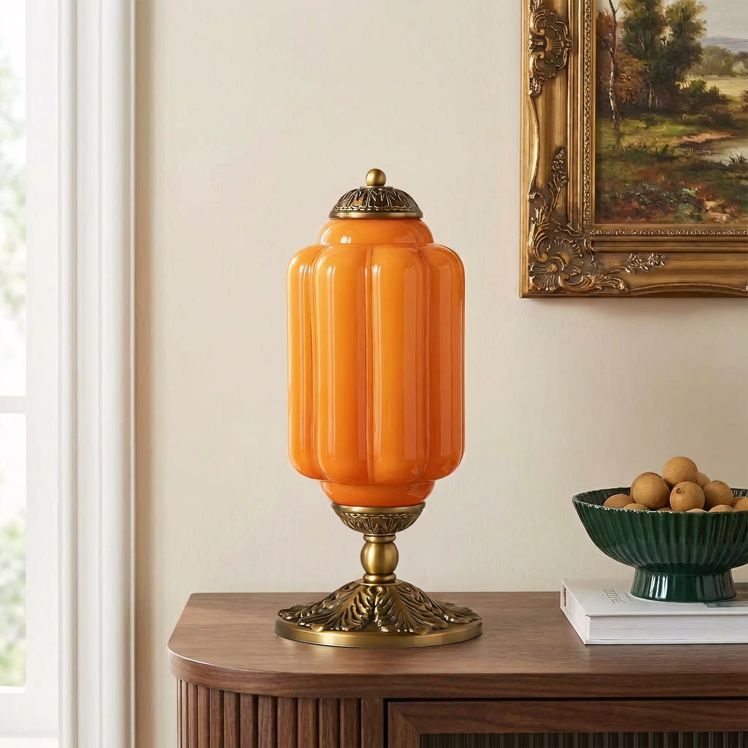 Lumi French Retro Cream Glass Textured Eloise Table Lamp