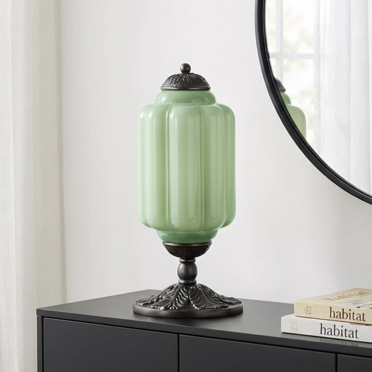 Lumi French Retro Cream Glass Textured Eloise Table Lamp