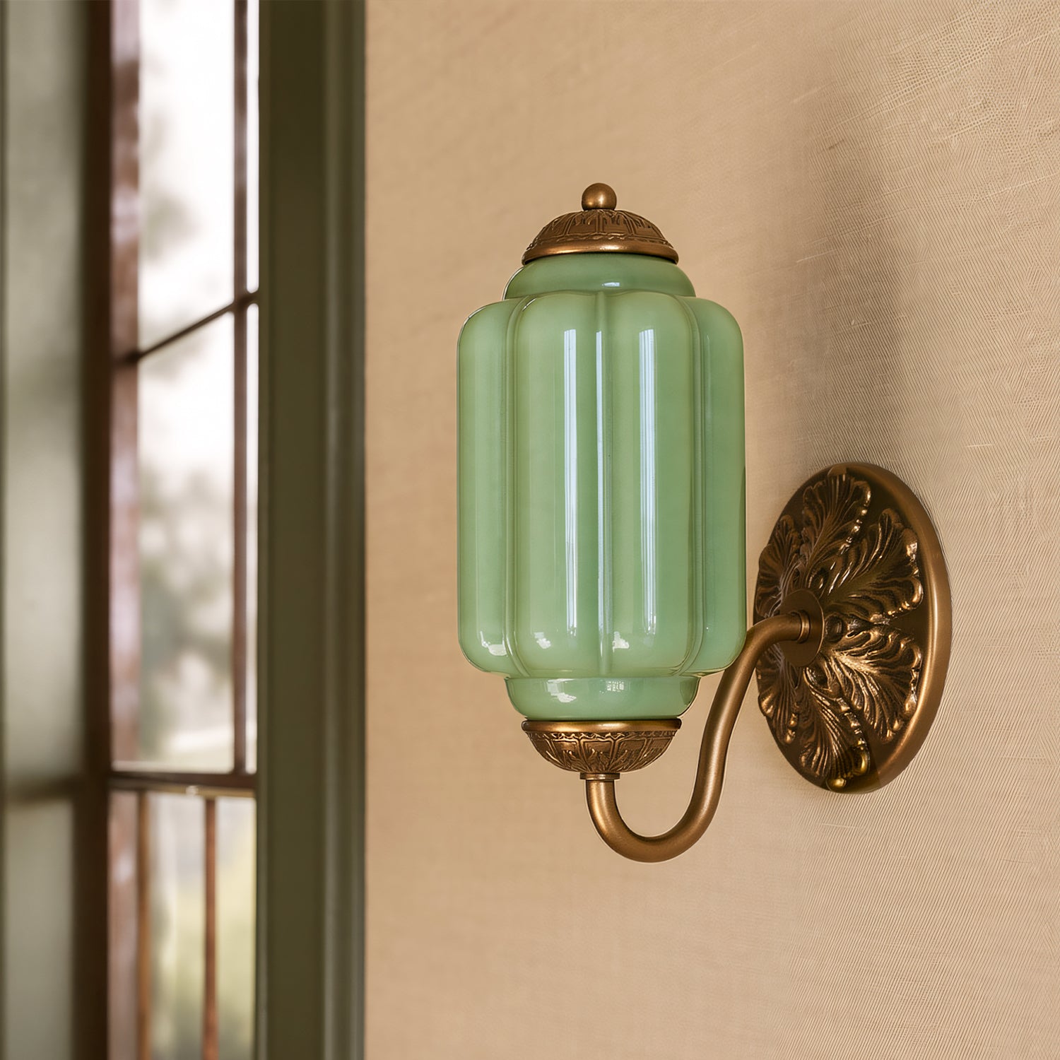 Lumi Vintage Milk Glass Oiled Brass Eloise Sconce