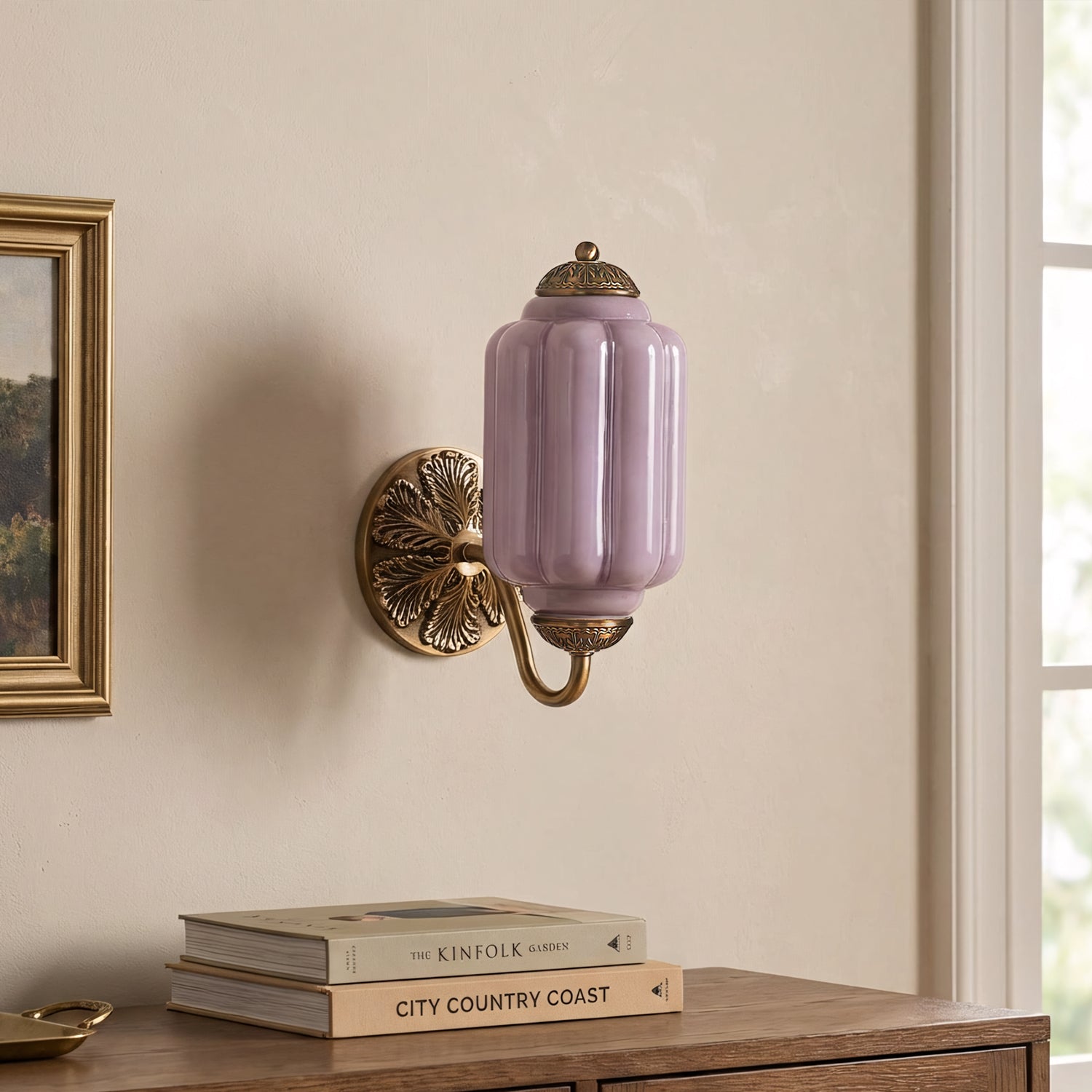 Lumi Vintage Milk Glass Oiled Brass Eloise Sconce