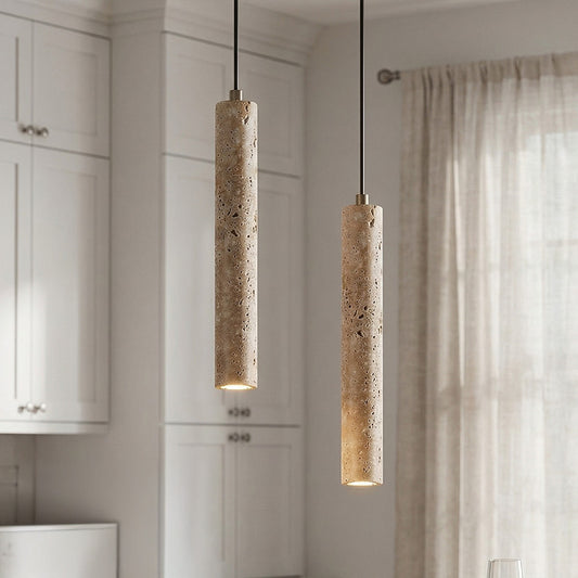 Kairi Wabi Sabi Natural Travertine Pendant Light