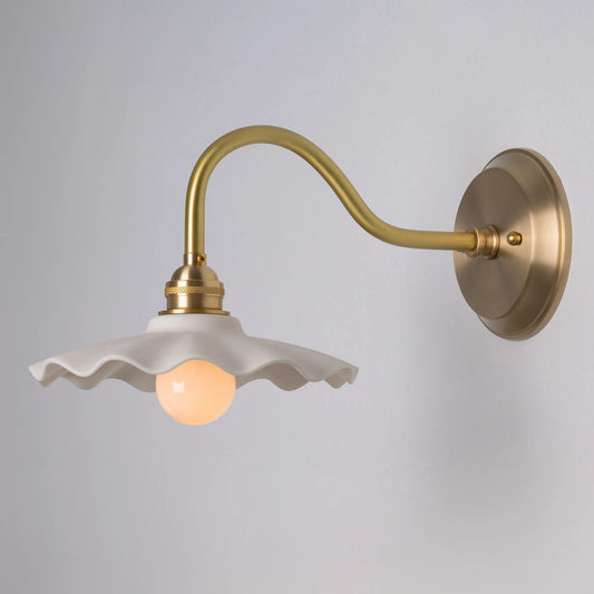 Krónos Modern Gooseneck Style Ceramic Wall Sconce