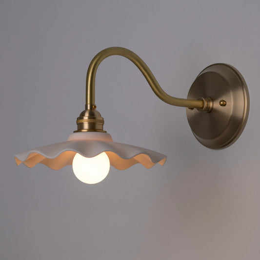 Krónos Modern Gooseneck Style Ceramic Wall Sconce