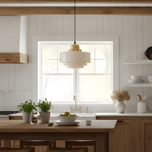 Orion Vintage Milk Glass Pendant Light