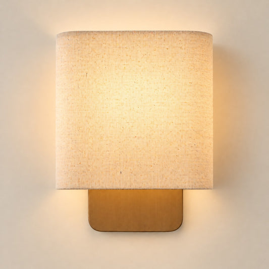 Maris Modern Linen Shade Metal Wall Sconce
