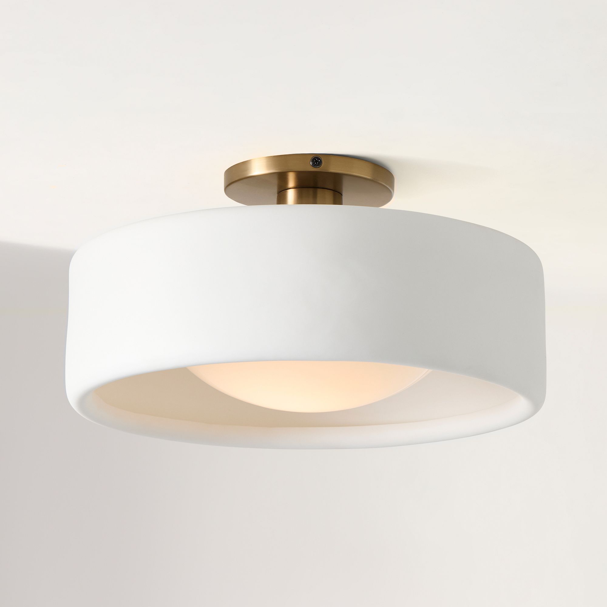 Modern Porcelain Semi Flush Mount Ceiling Light